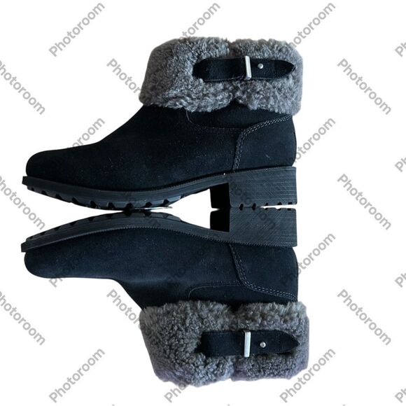 Ugg Harrison Cuff Winter Boots Black Suede, Size 8.5, NWT no box - Picture 4 of 12